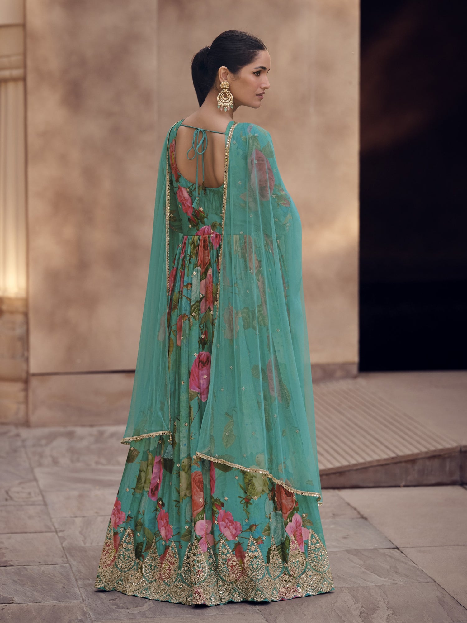 Kesar Gown With Dupatta