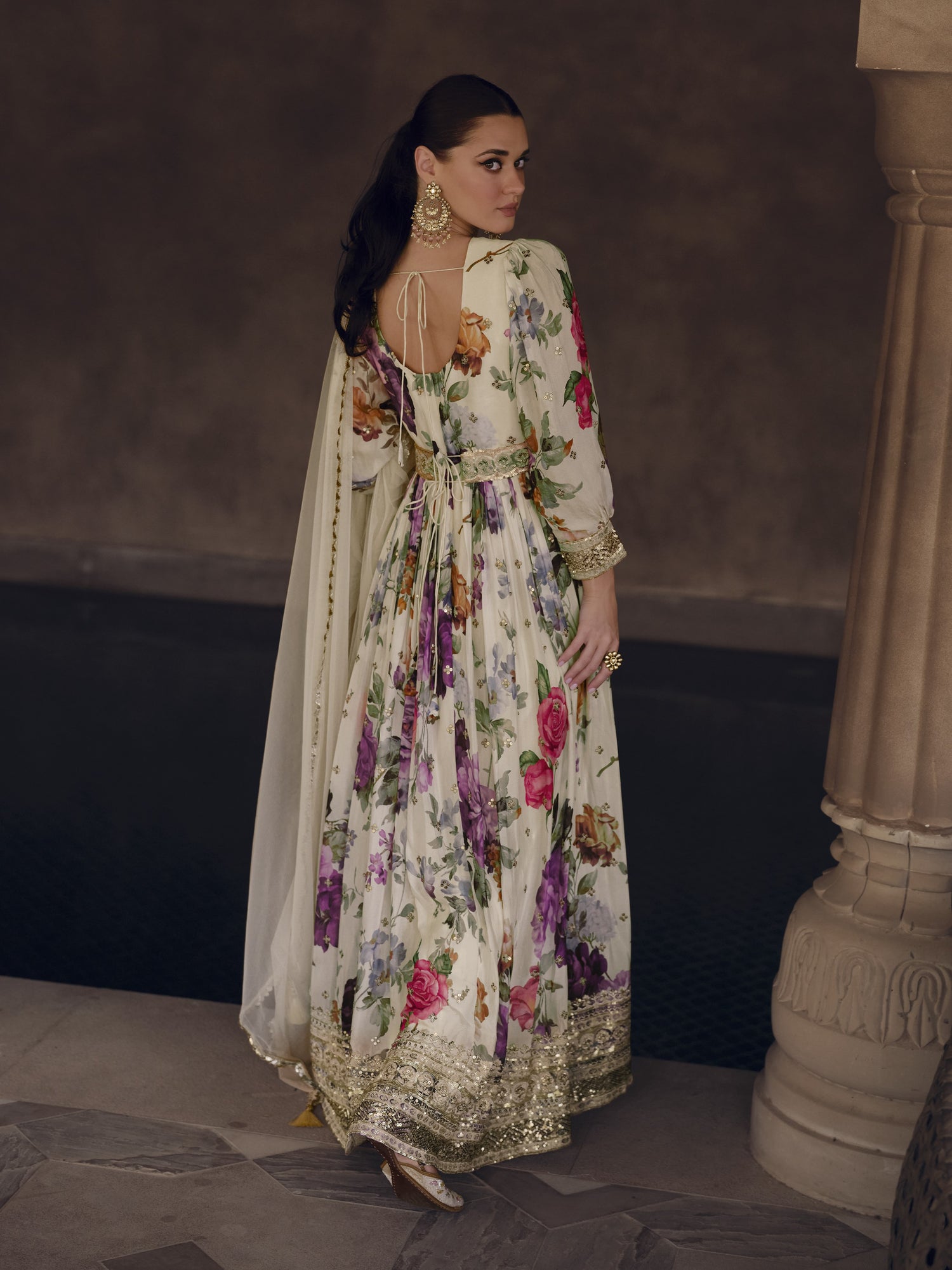 Kesar Gown With Dupatta