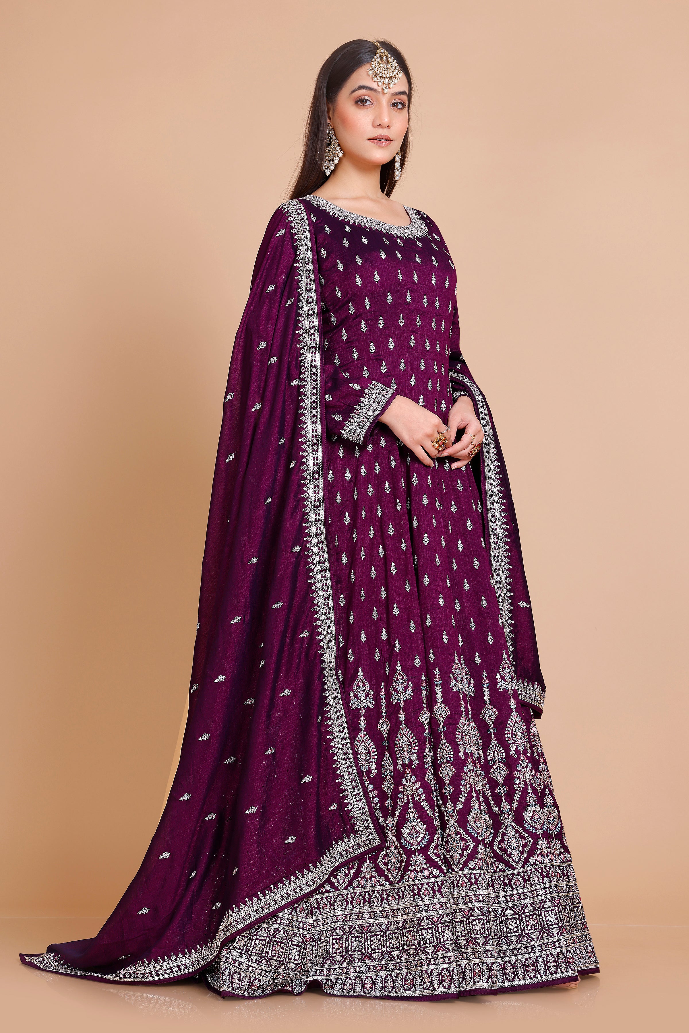 Veda Gown With Dupatta