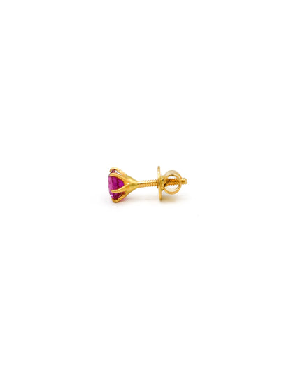 22ct Gold Pink CZ Stud Earrings