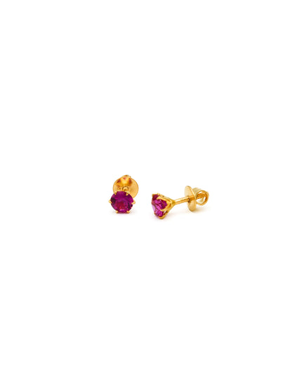 22ct Gold Pink CZ Stud Earrings