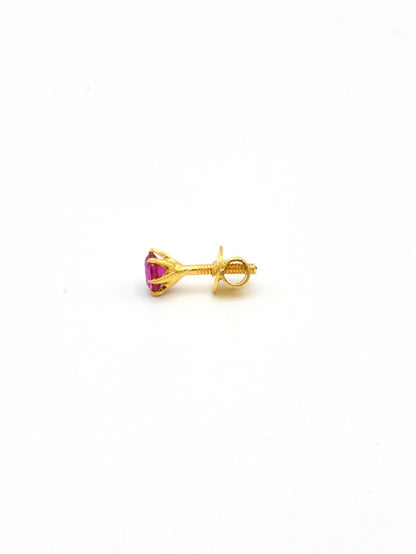 22ct Gold Pink CZ Stud Earrings