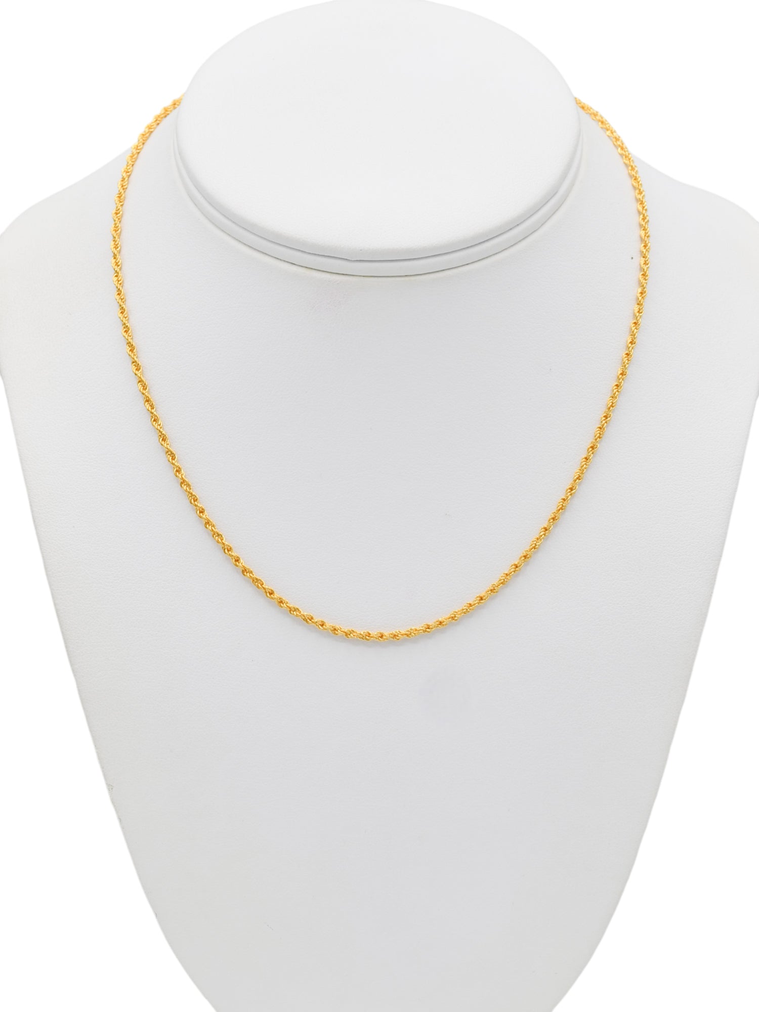 22ct Gold Hollow Rope Chain - 45 cm