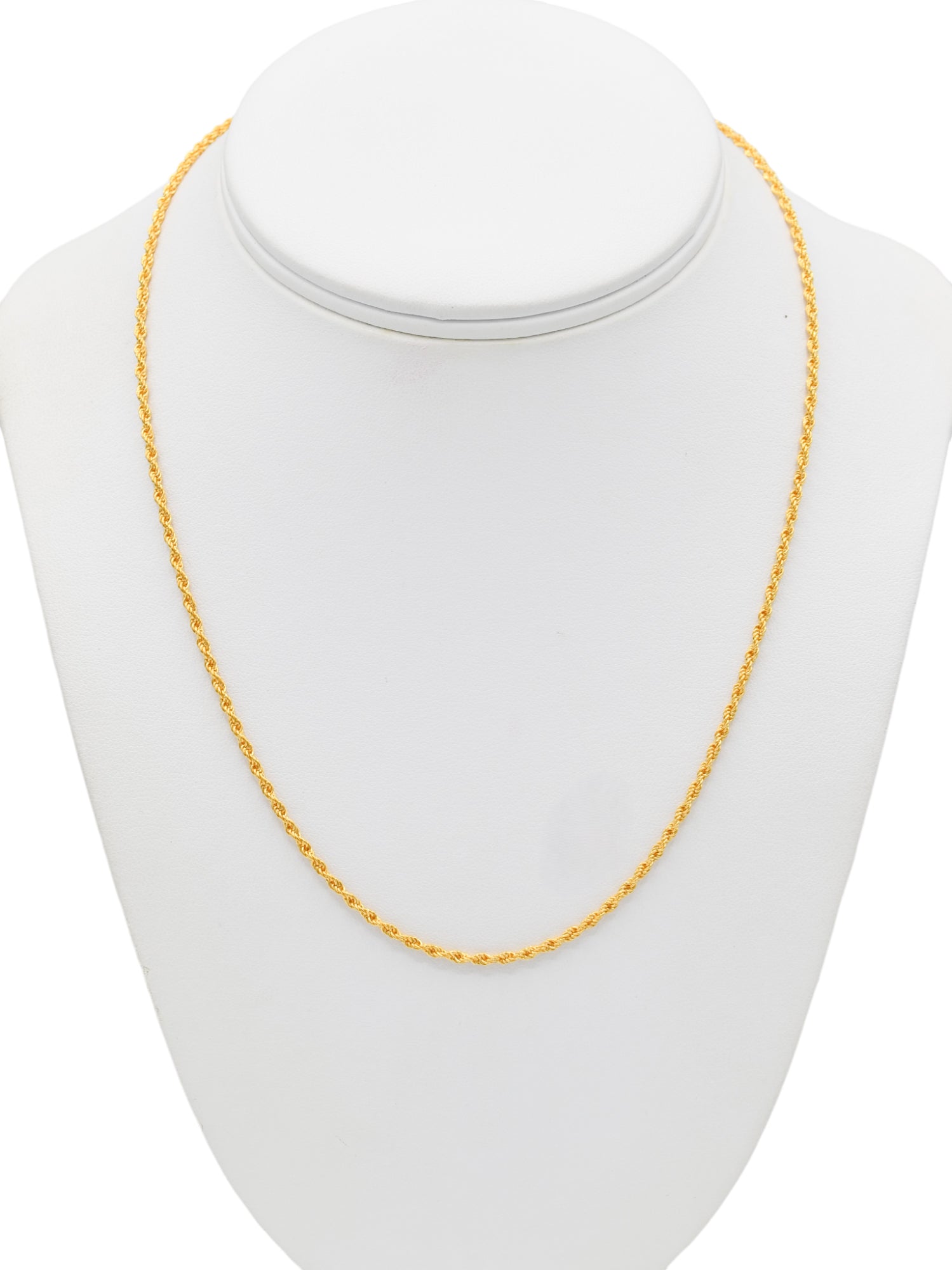 22ct Gold Hollow Rope Chain - 50 cm