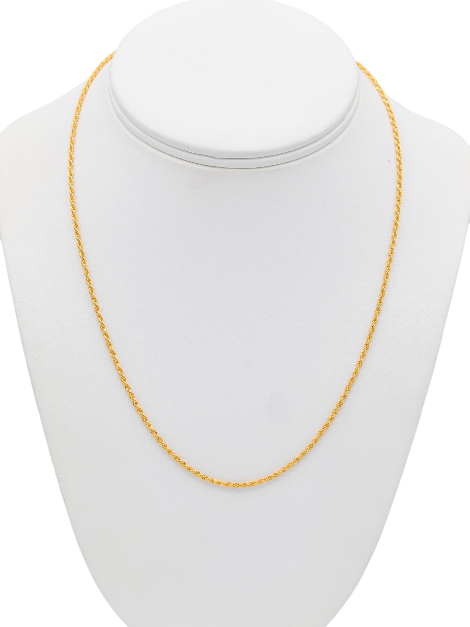 22ct Gold Hollow Rope Chain - 55 cm