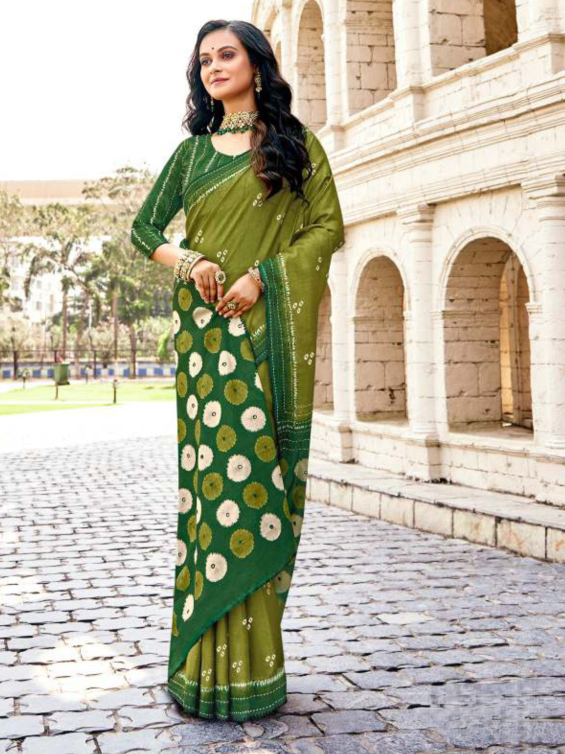 Hetvi Silk Printed Border Saree