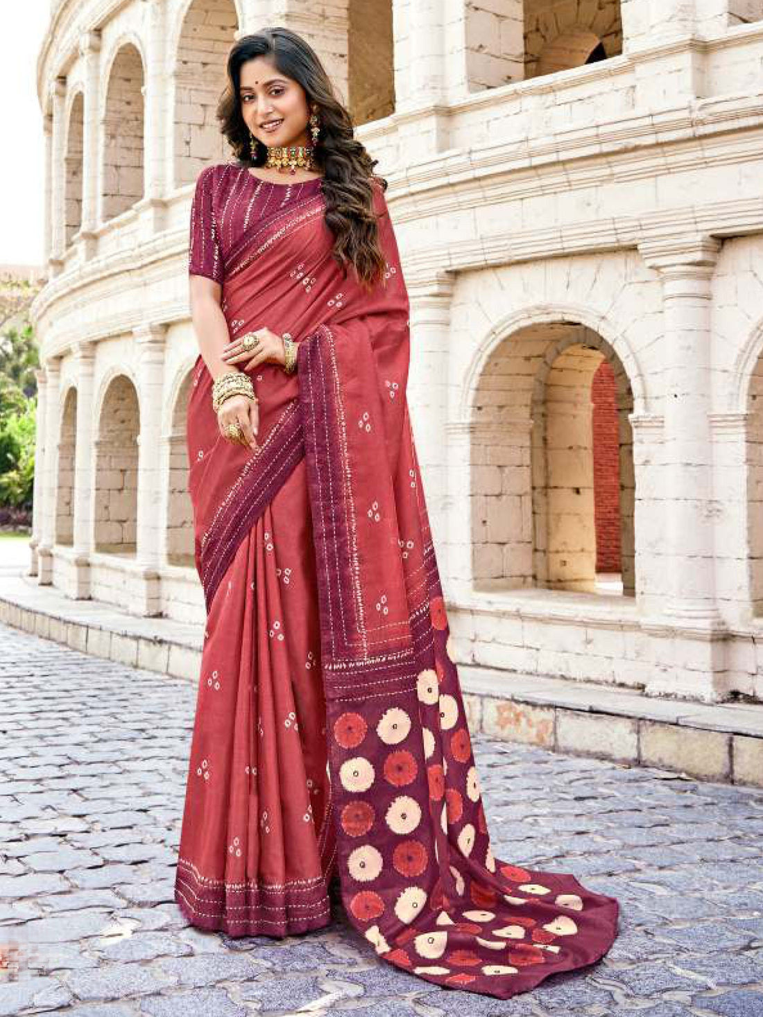 Hetvi Silk Printed Border Saree