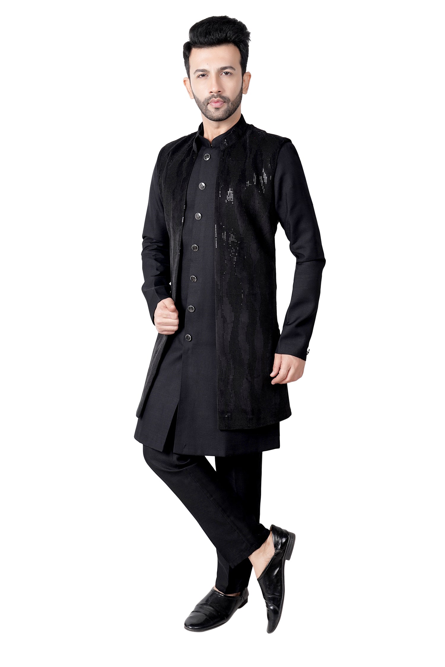 Mens Kurta Set With Jacket - Roop Darshan