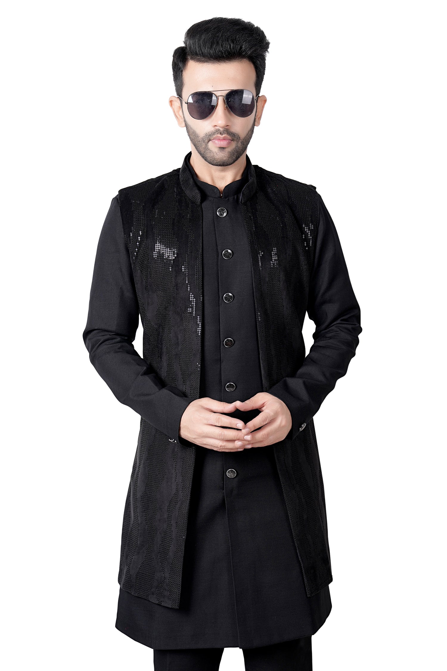 Mens Kurta Set With Jacket - Roop Darshan