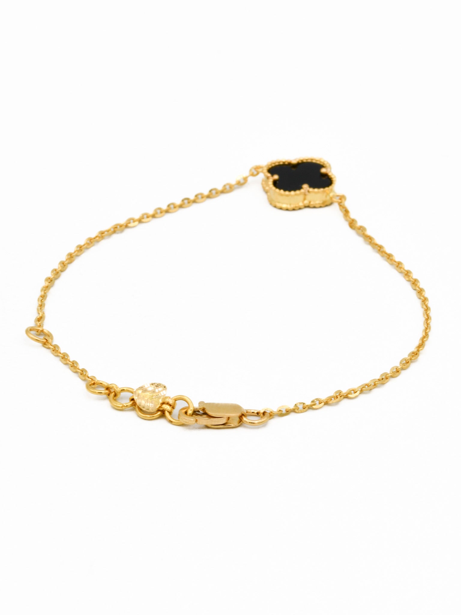 22ct Gold Black Flower Ladies Bracelet