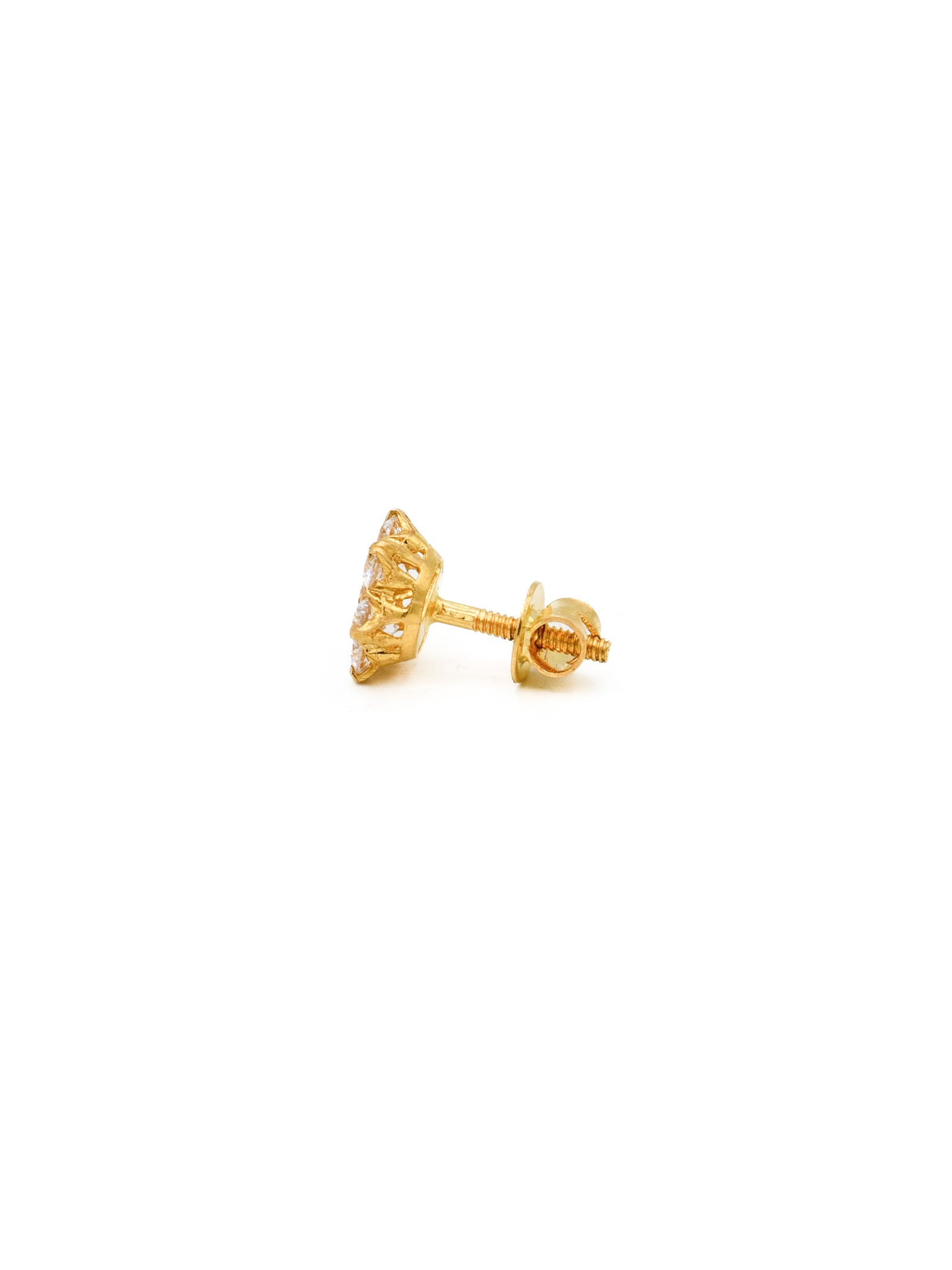 22ct Gold CZ Stud Earrings - Roop Darshan