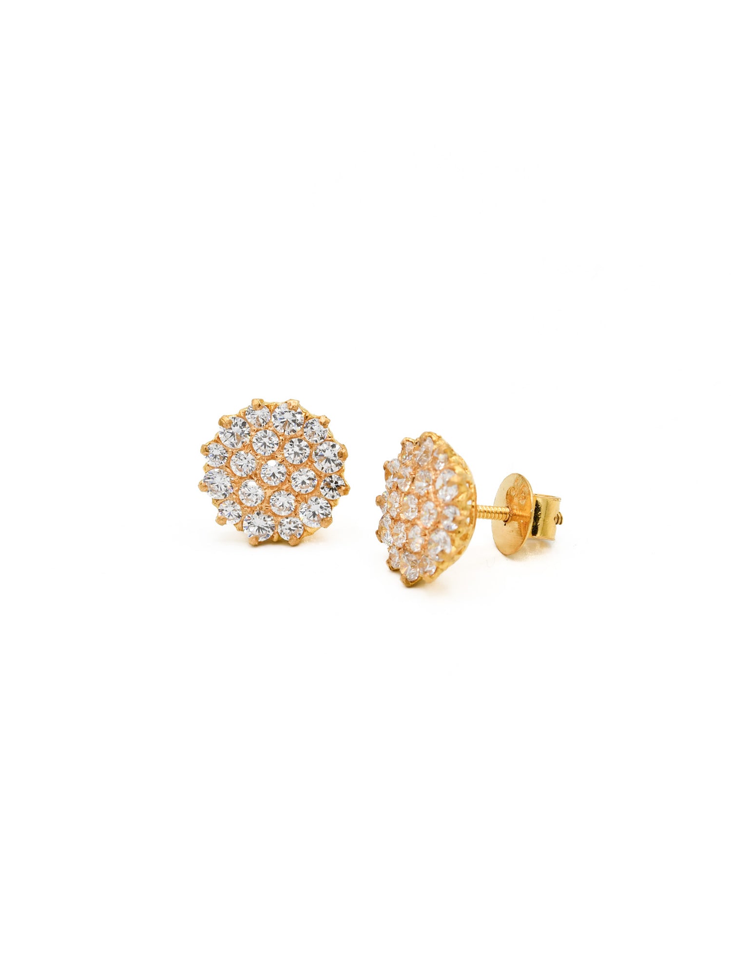 22ct Gold CZ Stud Earrings - Roop Darshan