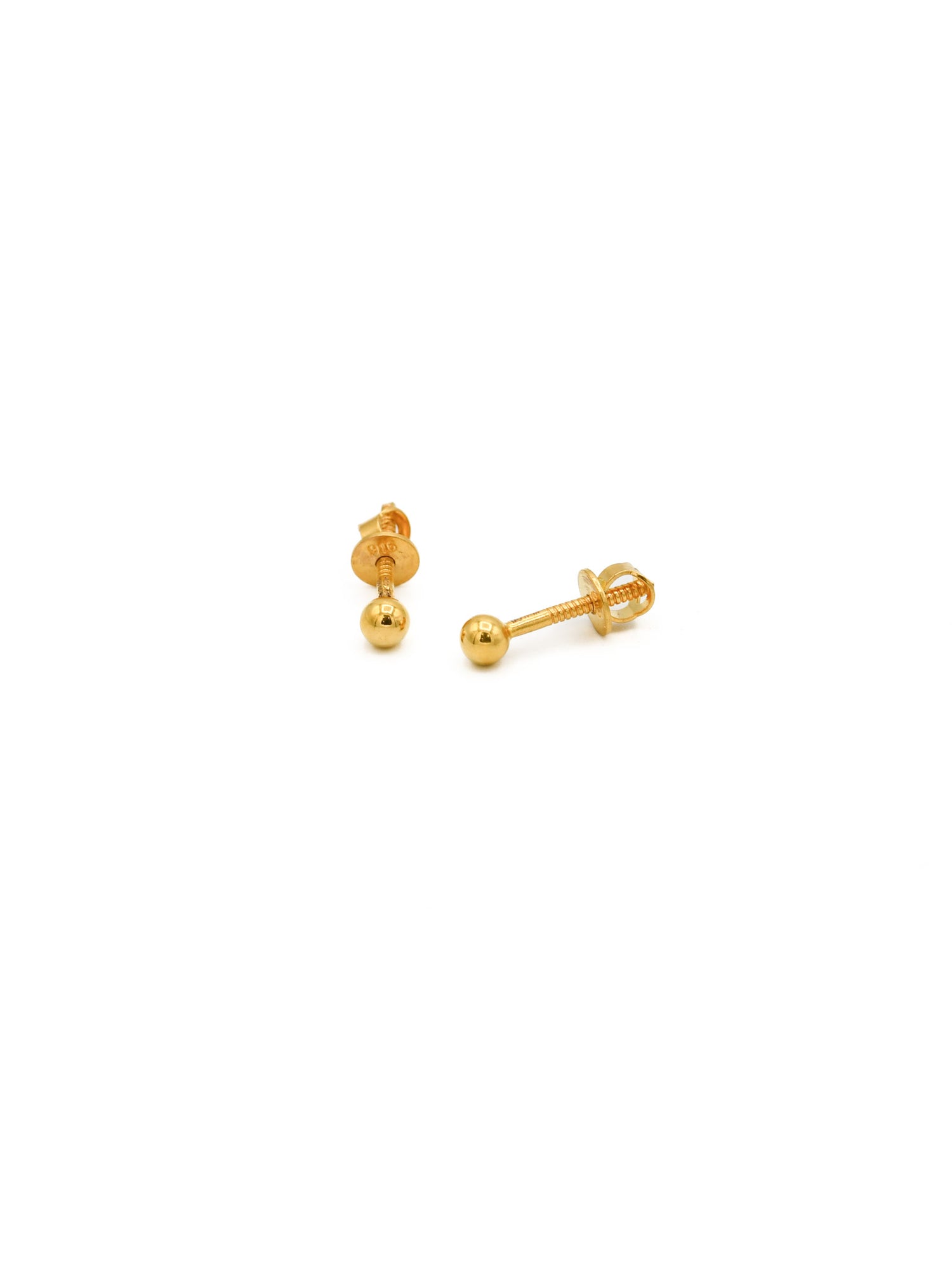 22ct Gold Ball Stud Earrings - Roop Darshan