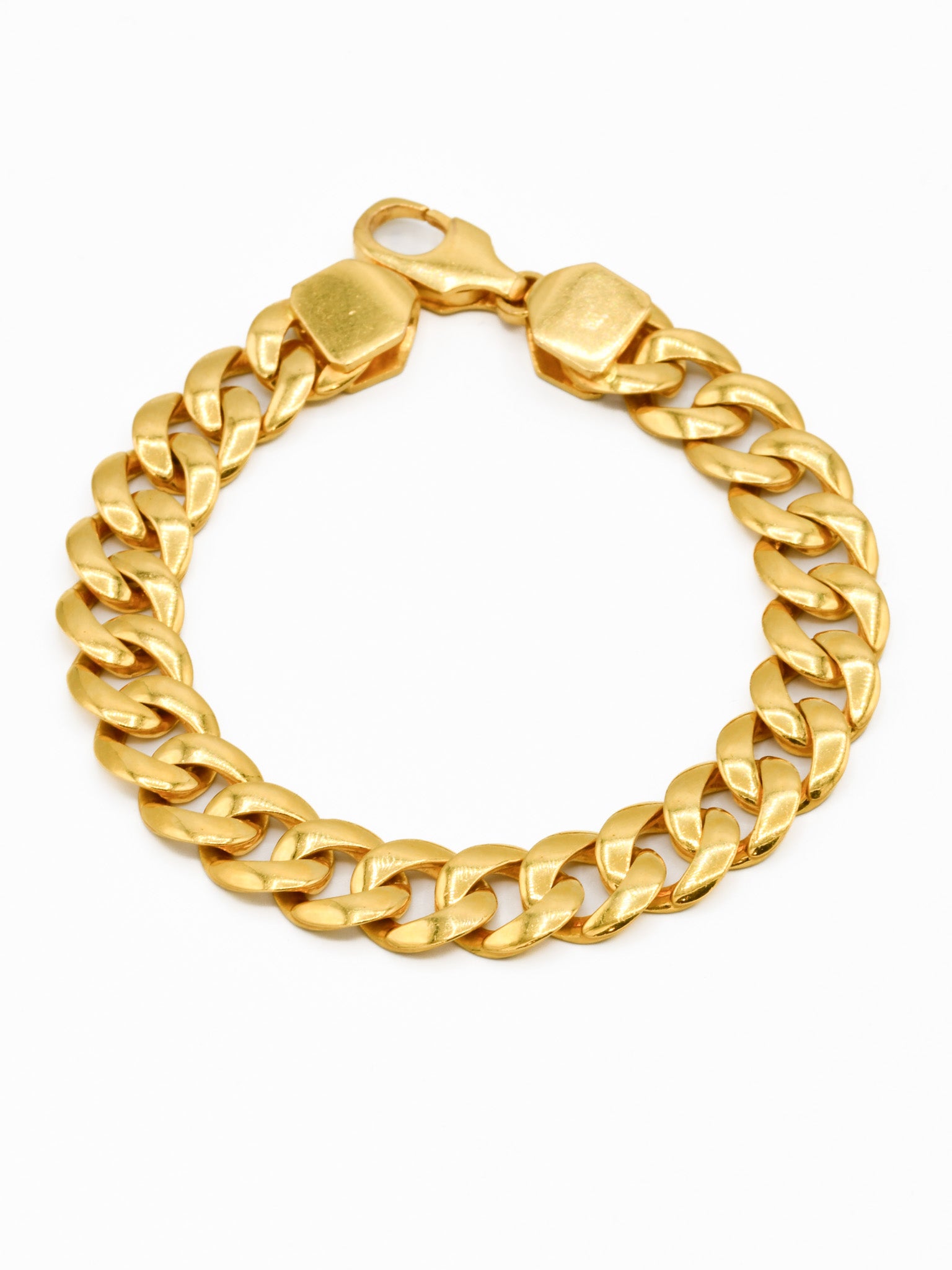 22ct Gold Curb Mens Bracelet - Roop Darshan