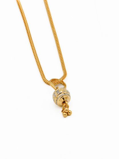 22ct Gold Two Tone Ball Pendant Set