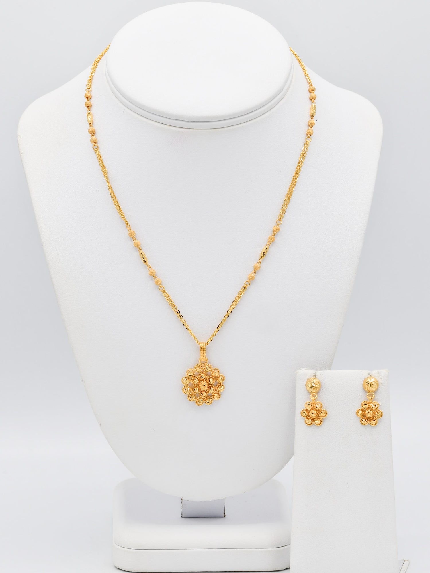 22ct Gold Ball Necklace Set