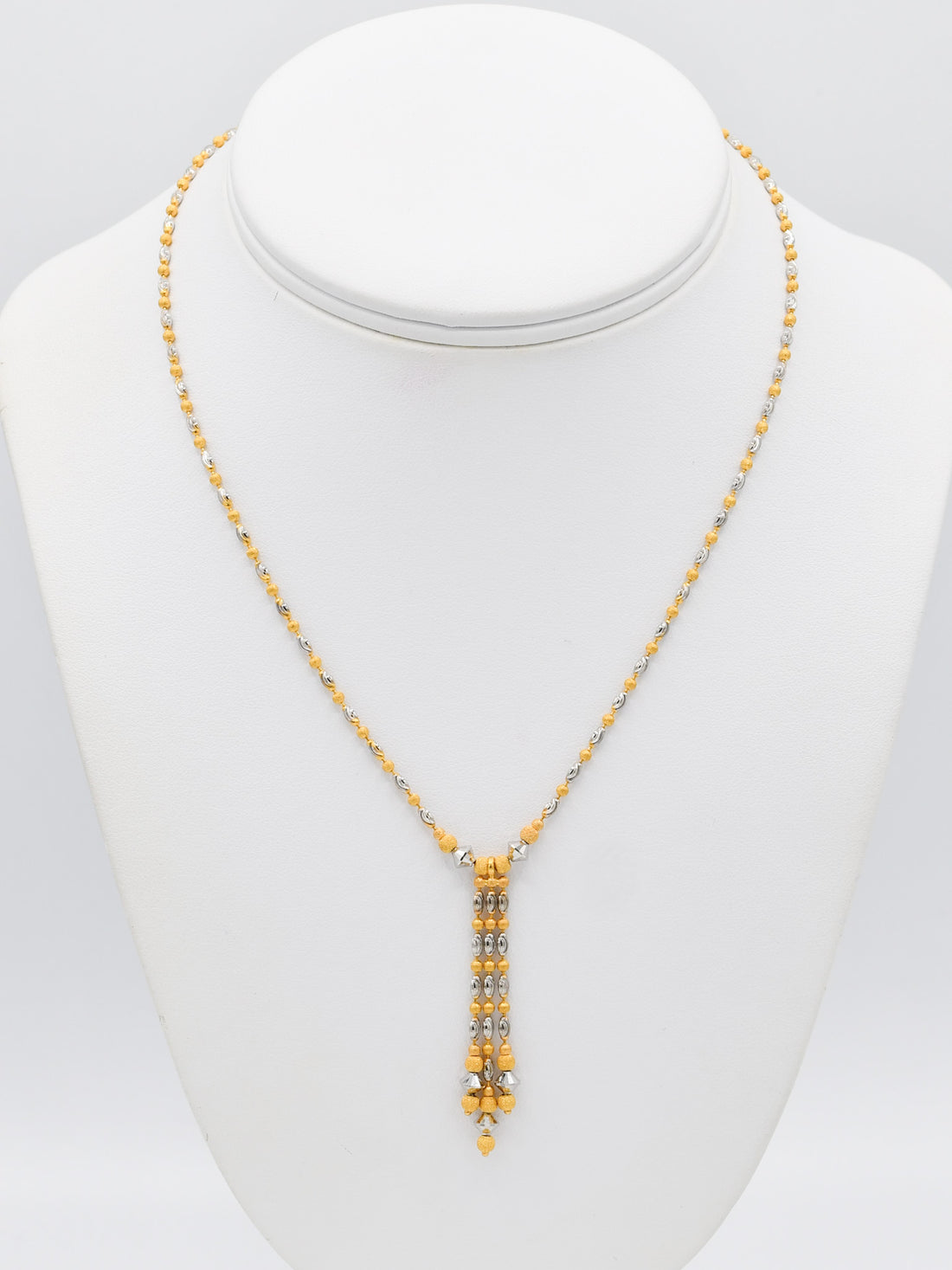 22ct Gold Two Tone Ball Necklace Set
