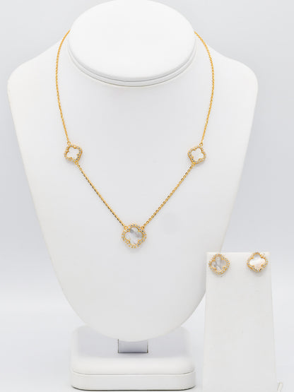 22ct Gold CZ Necklace Set