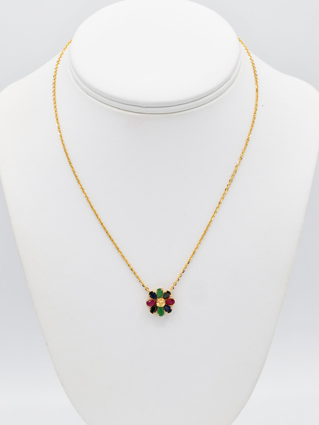 22ct Gold Multi Stone Necklace Set