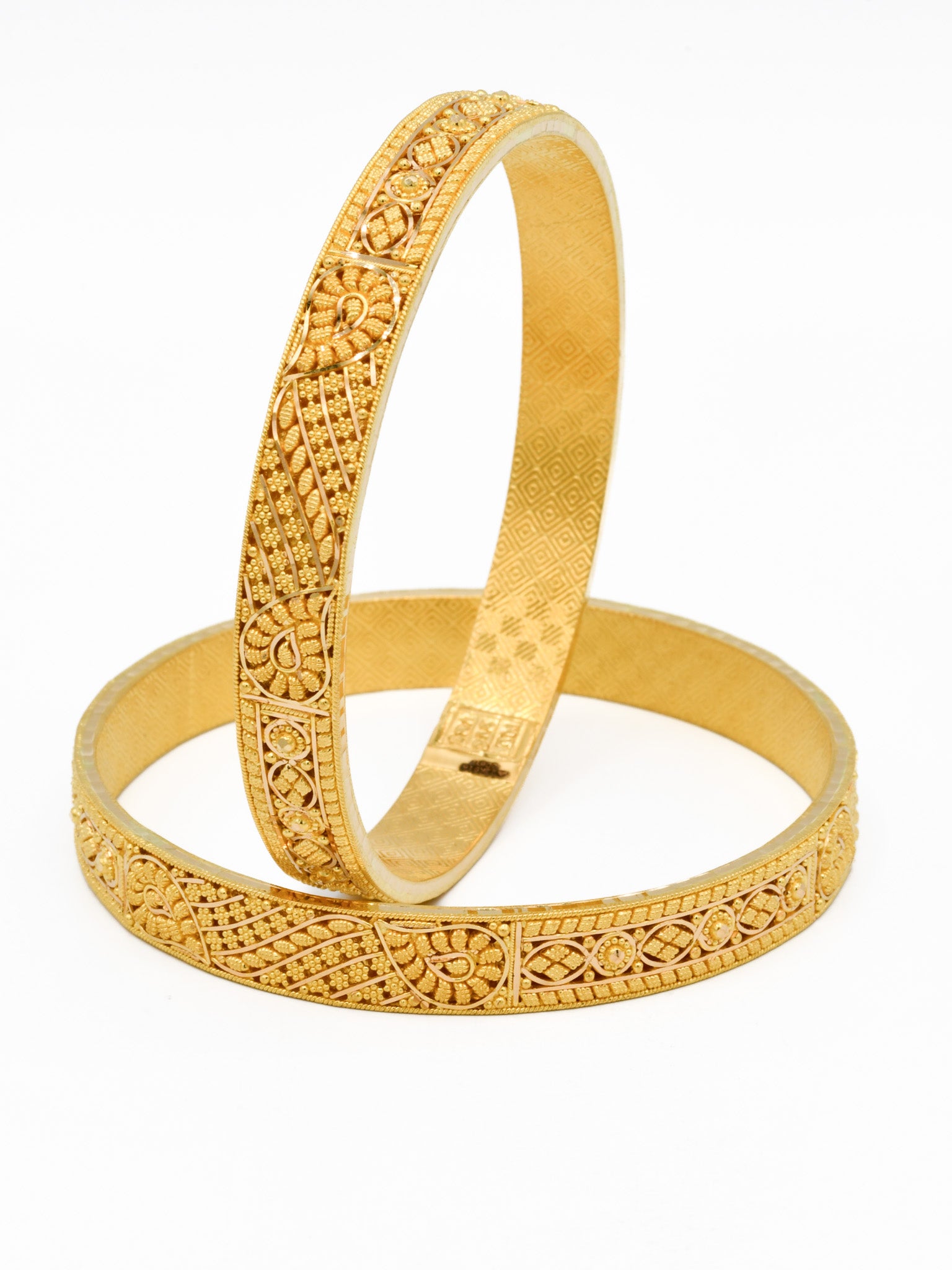 22ct Gold Filigree Pair Bangle