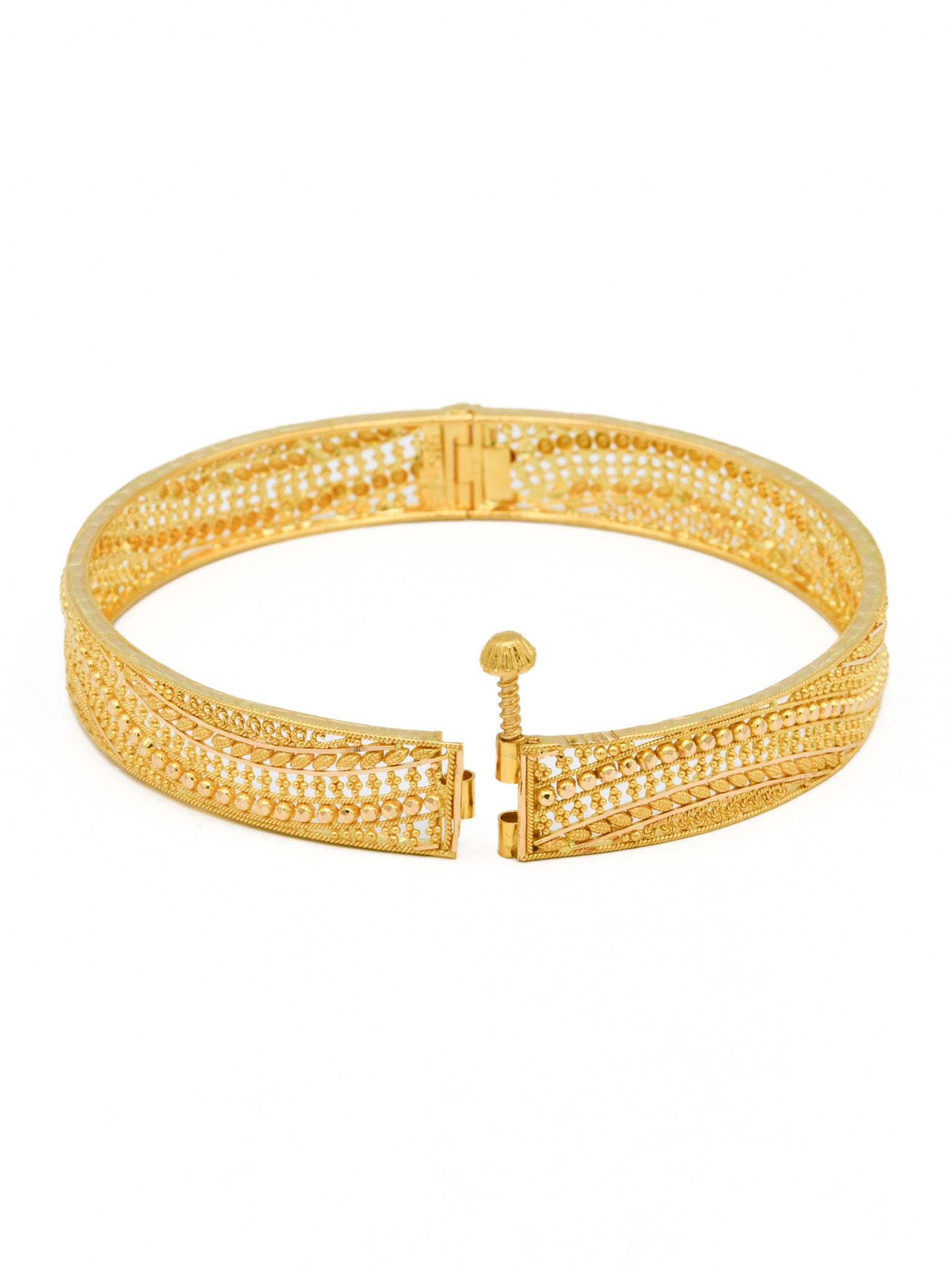 22ct Gold Pair Screw Bangle