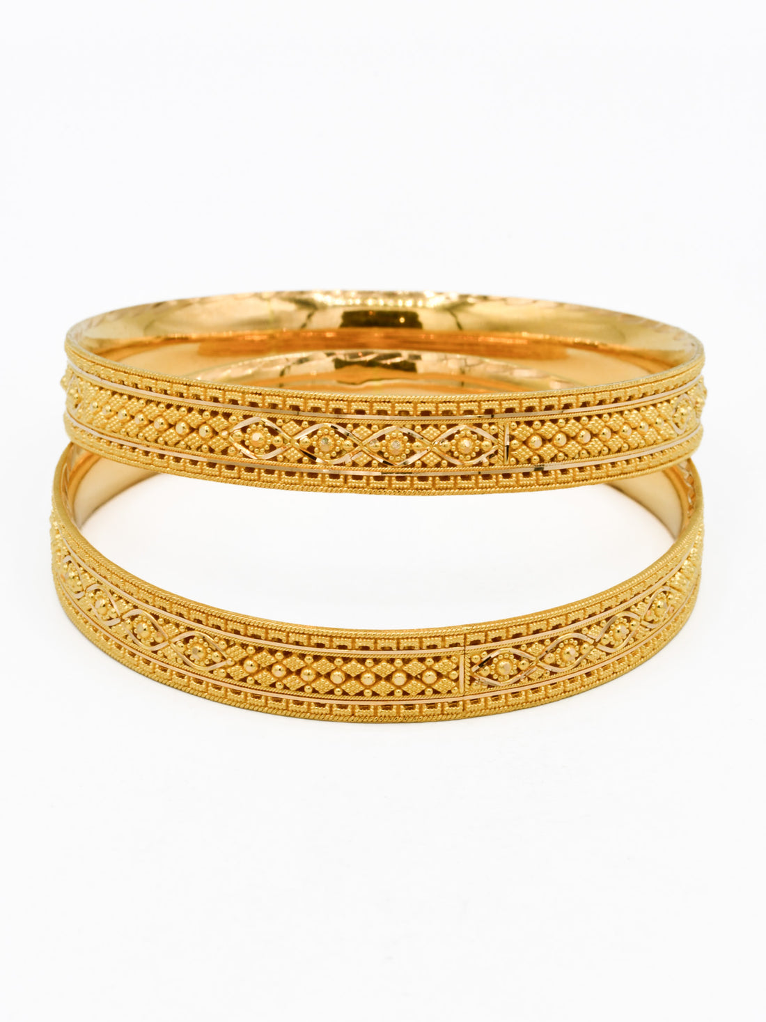 22ct Gold Filigree Pair Bangle