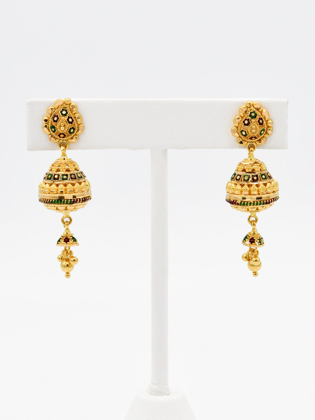 22ct Gold Minakari Earrings