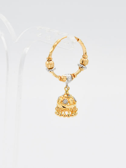 22ct Gold Two Tone Ball Jhumki Bali