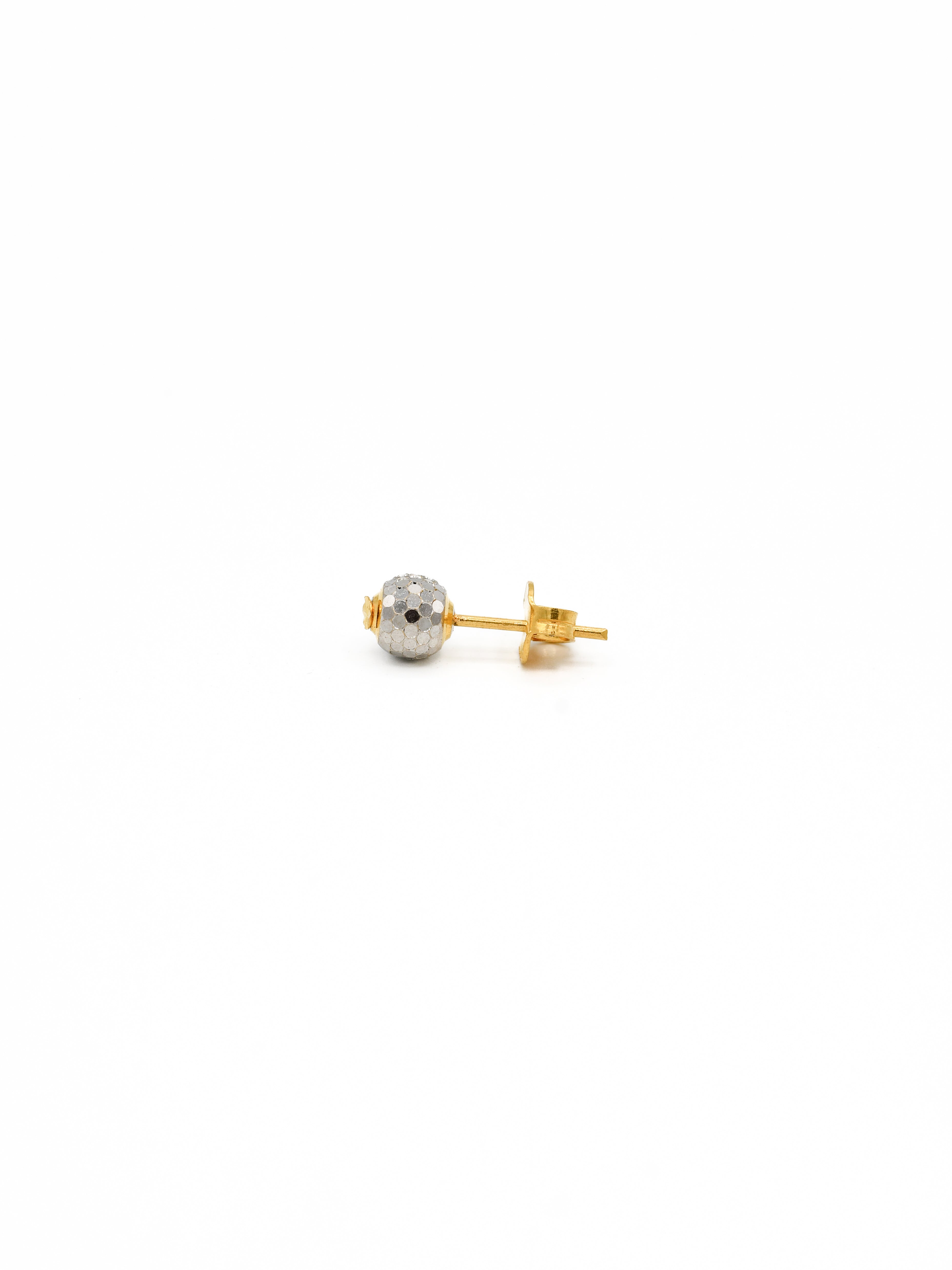 22ct Gold Two Tone Ball Stud Earrings