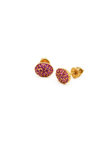 22ct Gold Pink CZ Stud Earrings