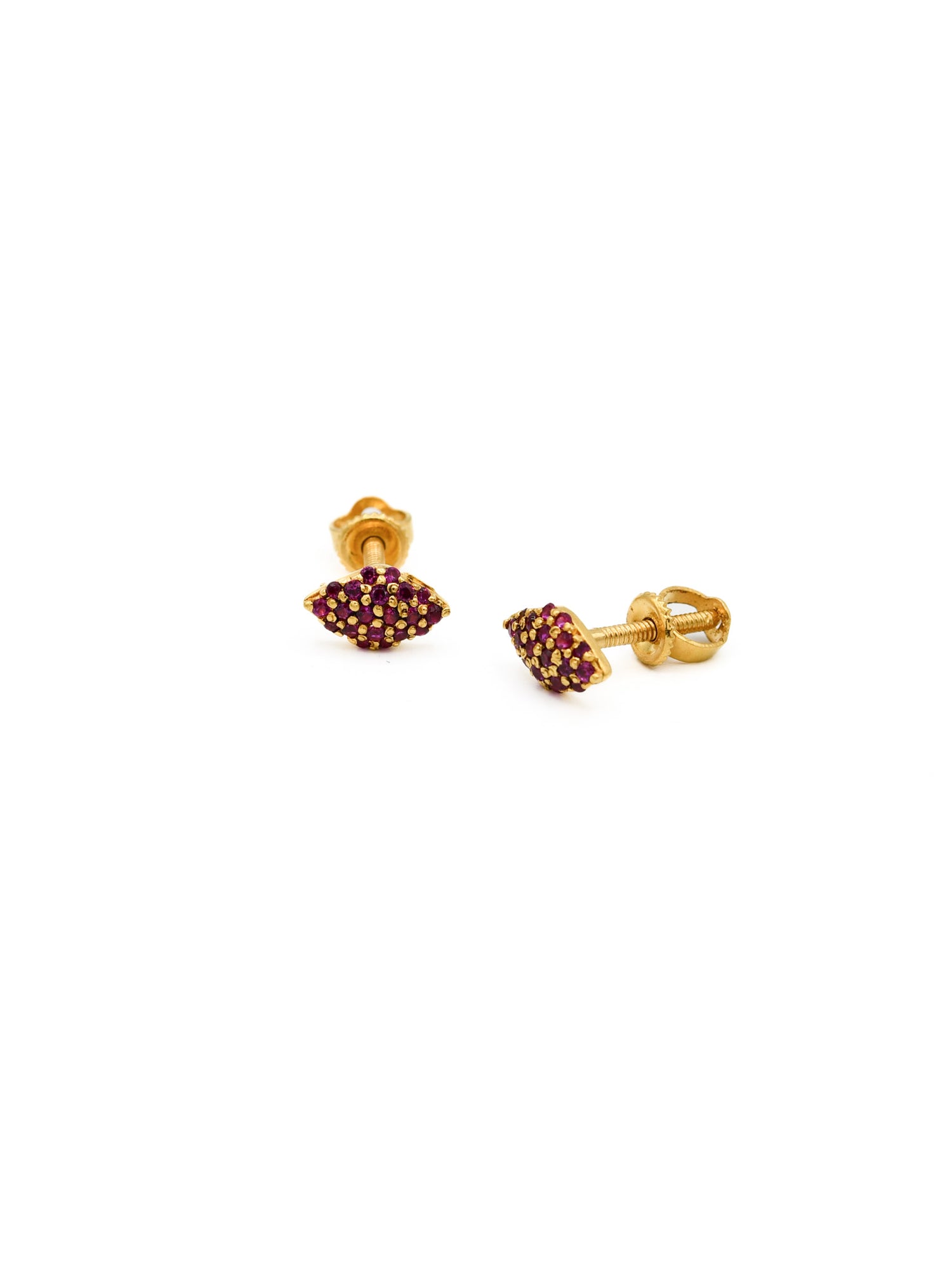 22ct Gold Pink CZ Stud Earrings