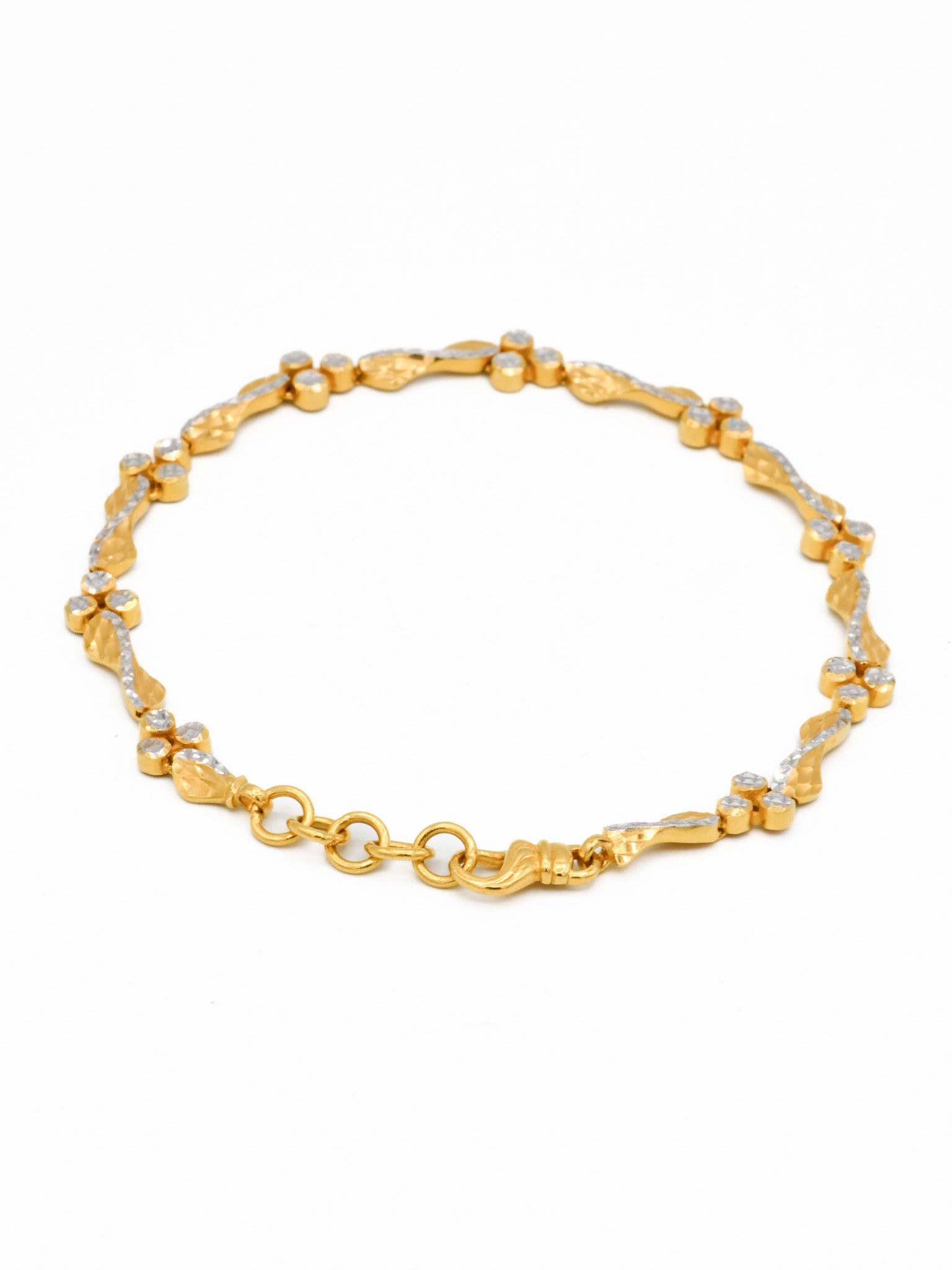 22ct Gold Two Tone Ladies Bracelet