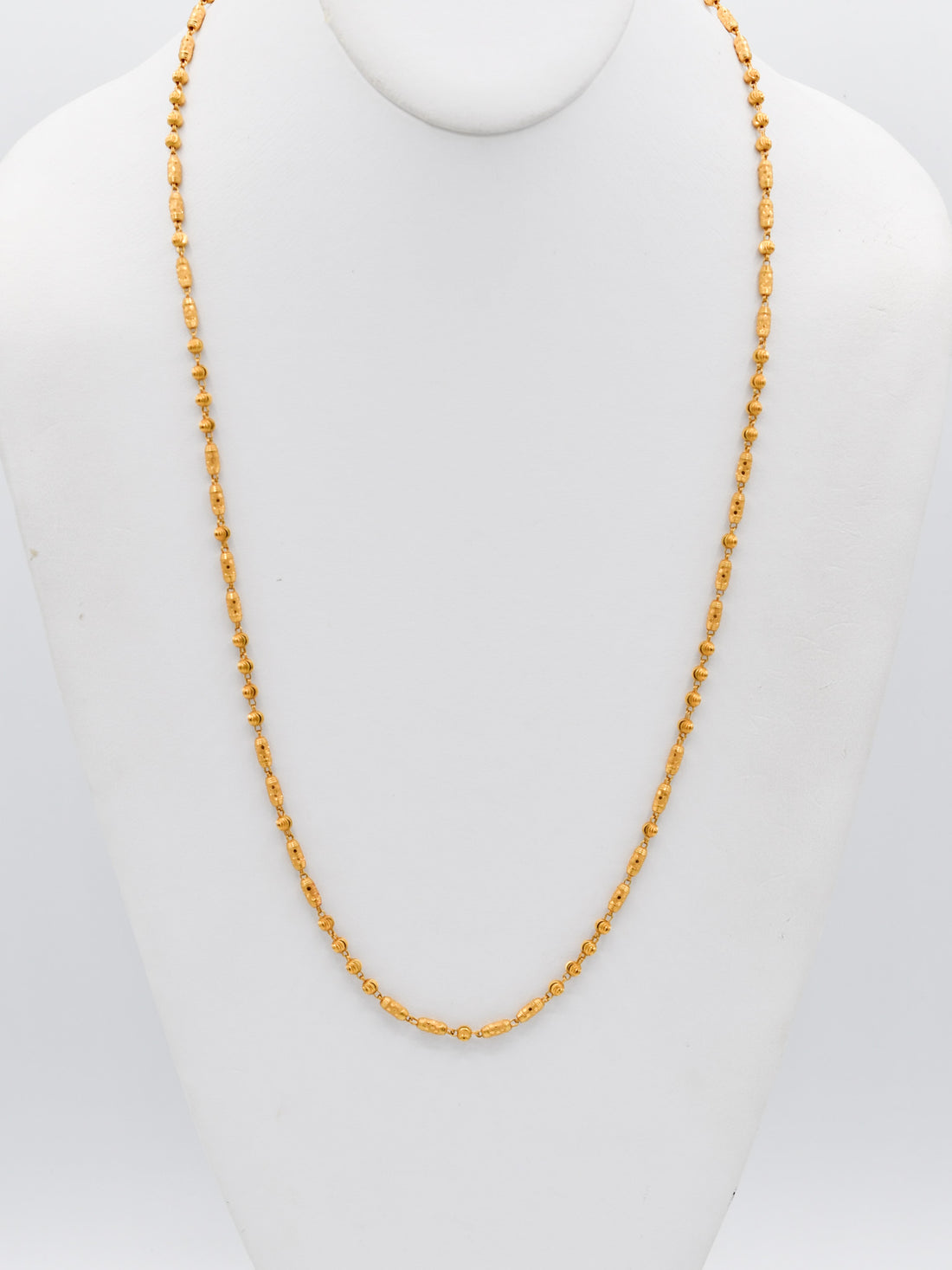 22ct Gold Ball Mala Long Fancy Chain