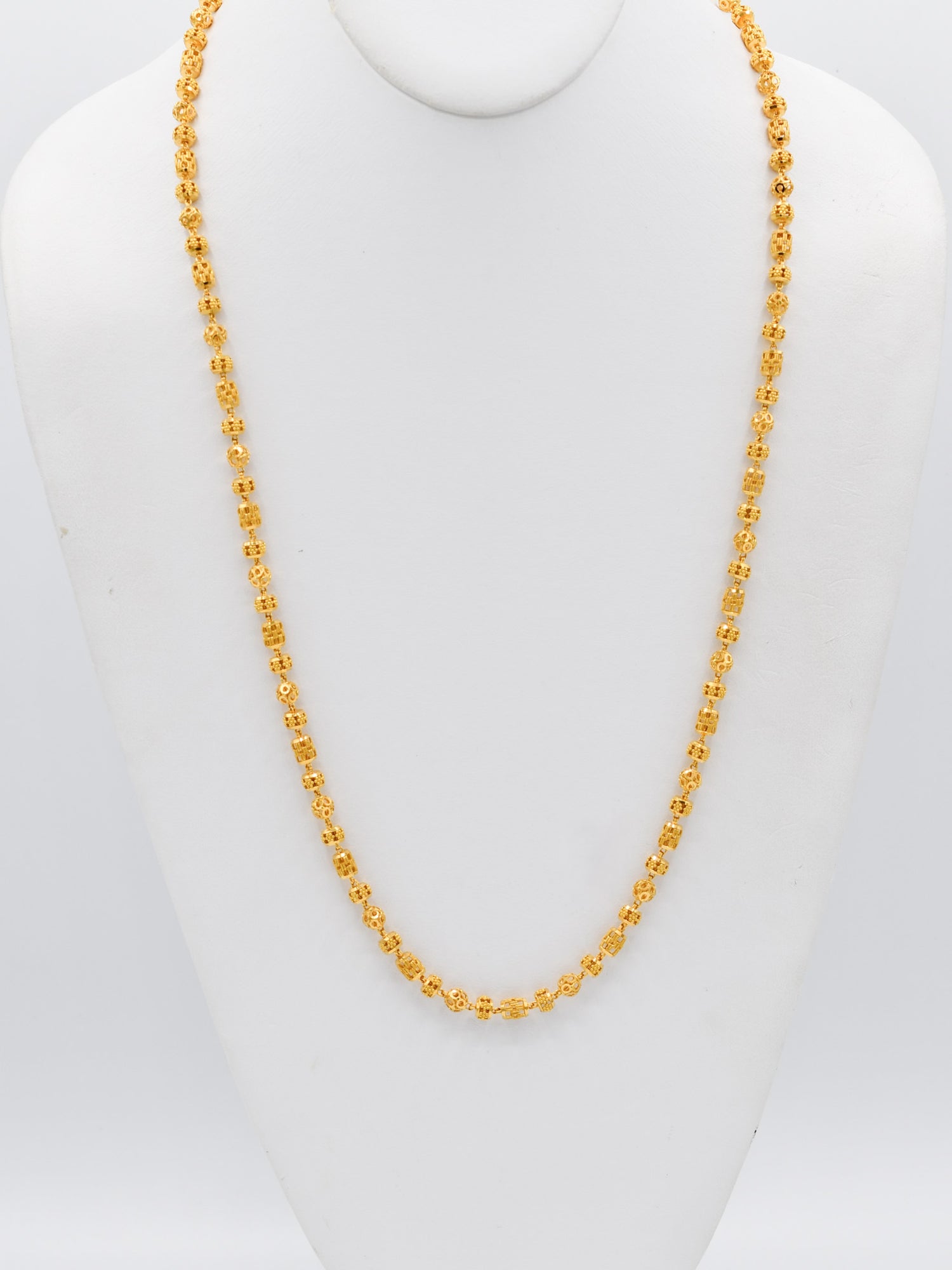 22ct Gold Ball Long Fancy Chain