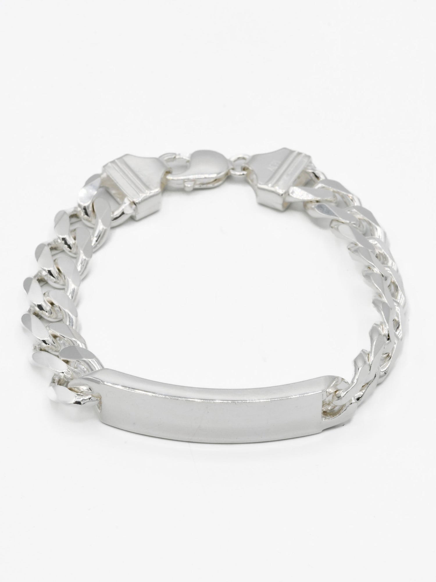 Silver Curb Mens Bracelet