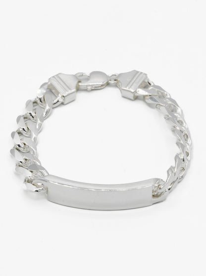 Silver Curb Mens Bracelet