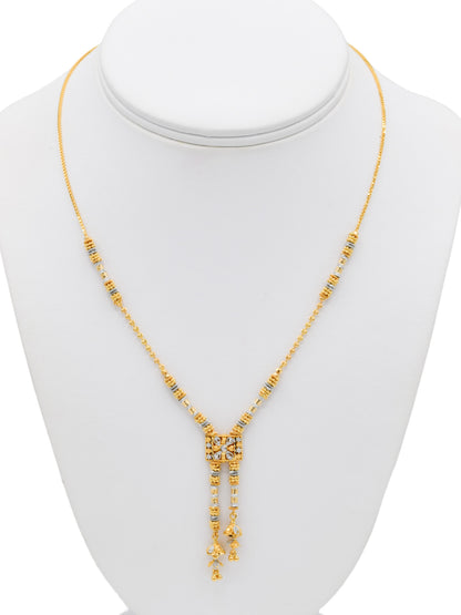 22ct Gold Two Tone Ball Necklace Set