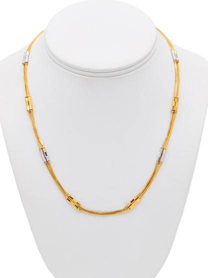 22ct Gold Two Tone 2 Row Fancy Chain