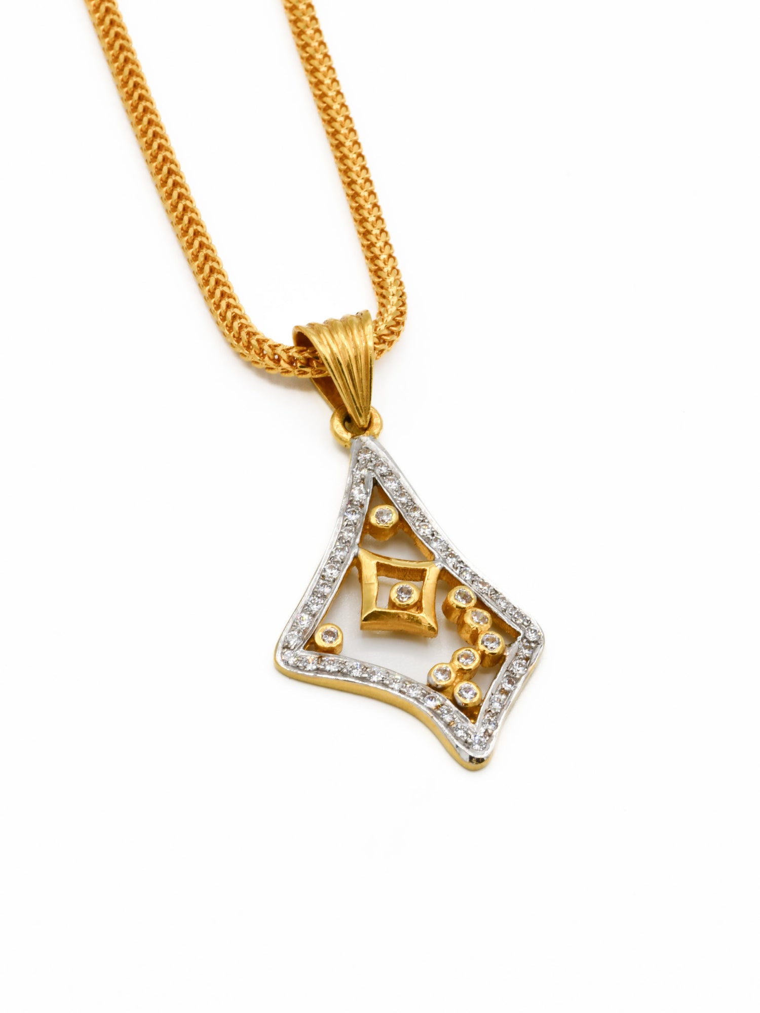 22ct Gold CZ Fancy Pendant