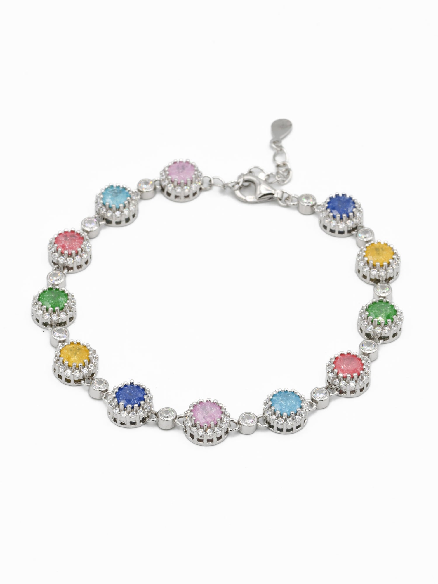 Silver Multi CZ Ladies Bracelet