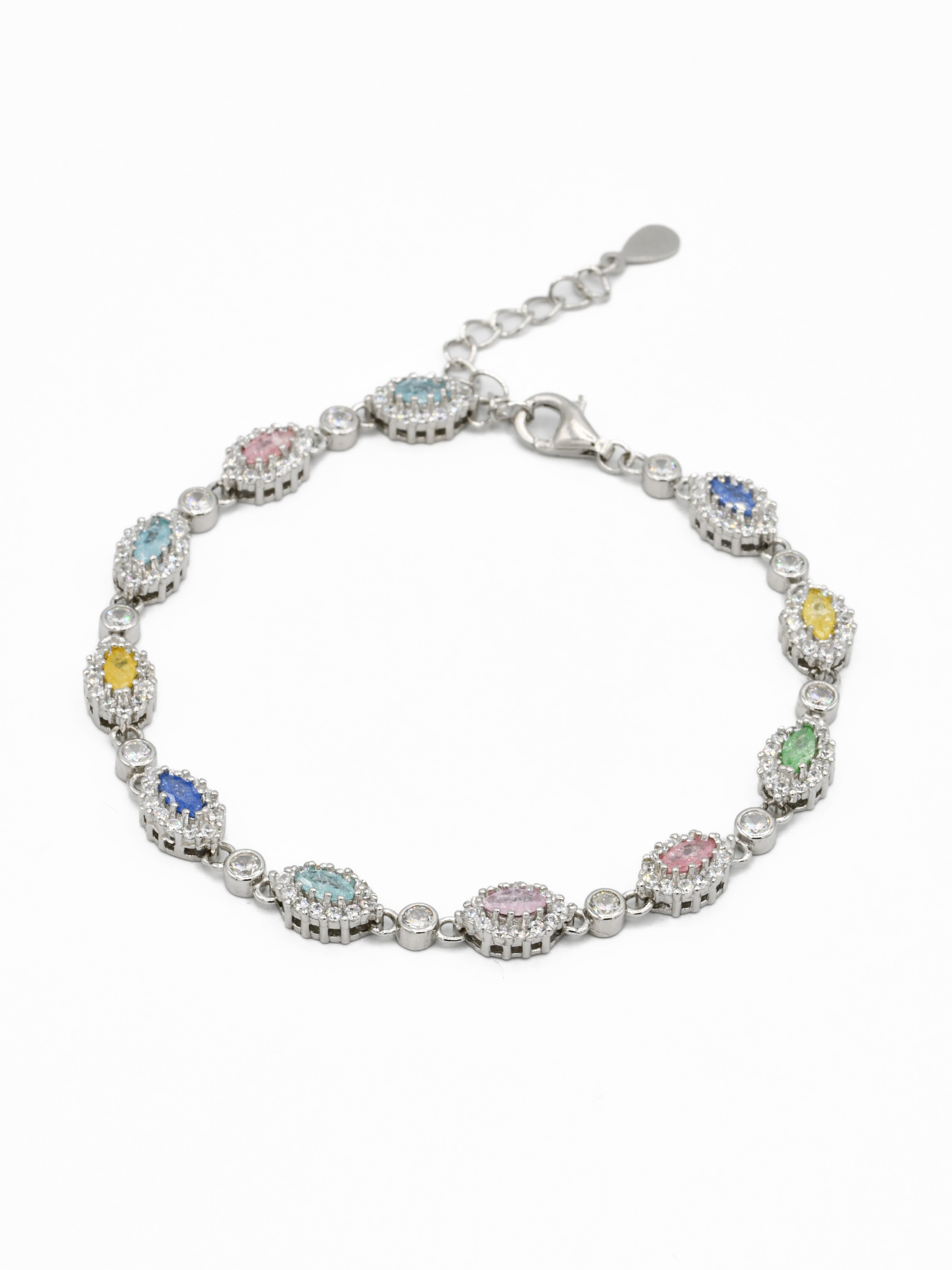 Silver Multi CZ Ladies Bracelet