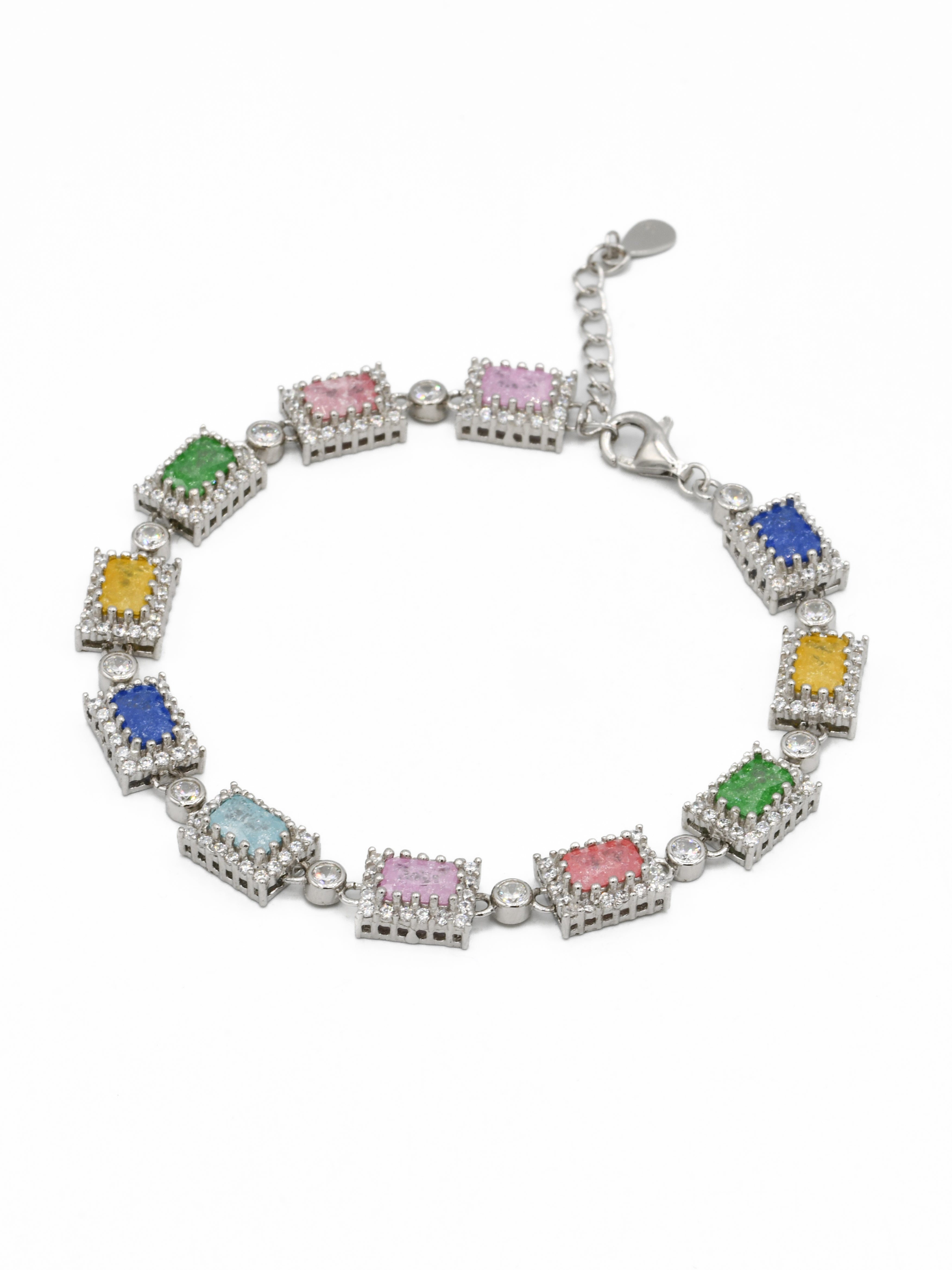 Silver Multi CZ Ladies Bracelet