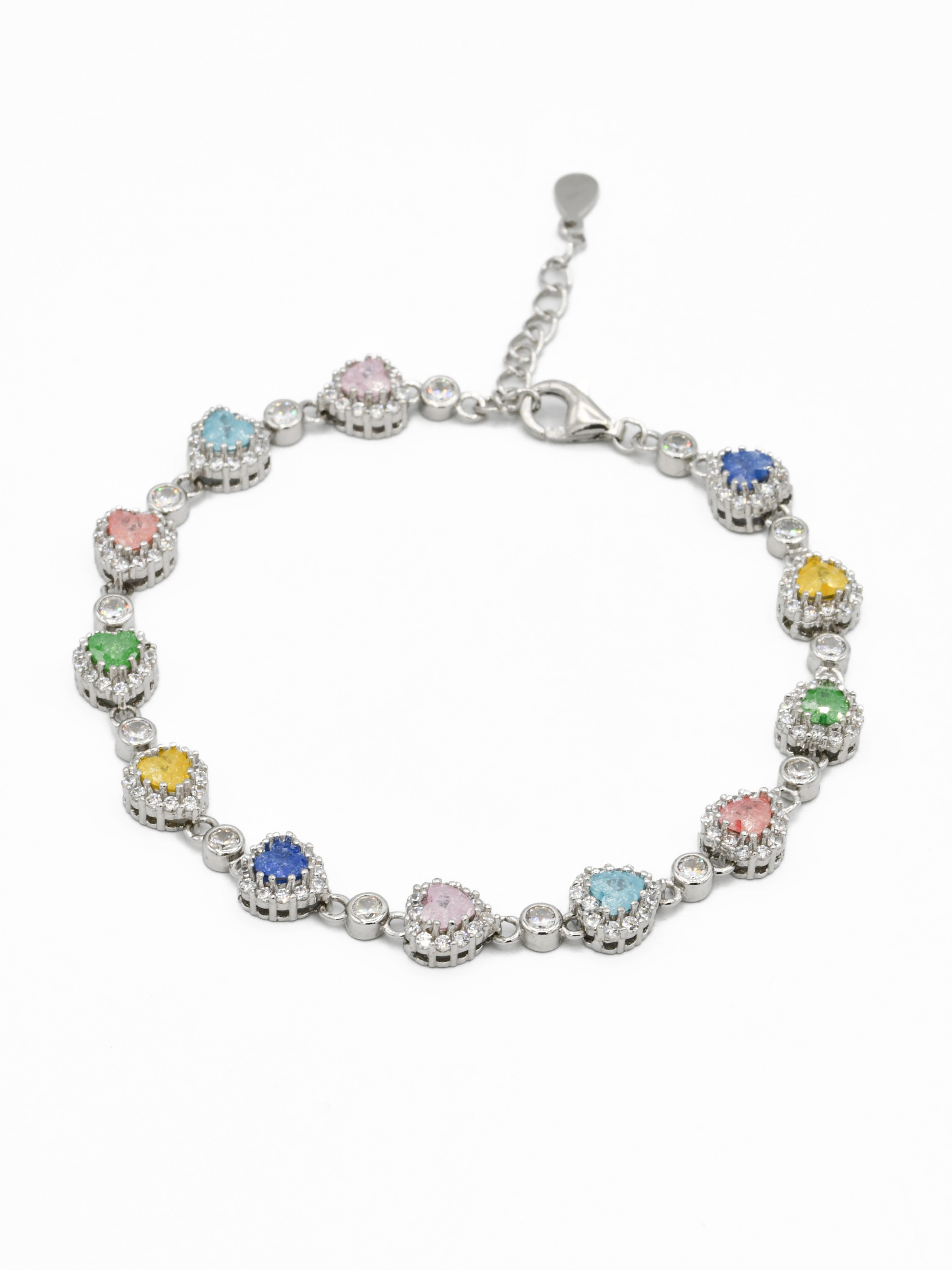 Silver Multi CZ Ladies Bracelet