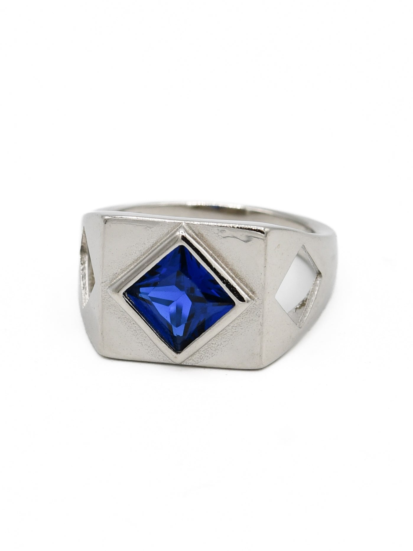 Silver Blue Stone Baby Ring