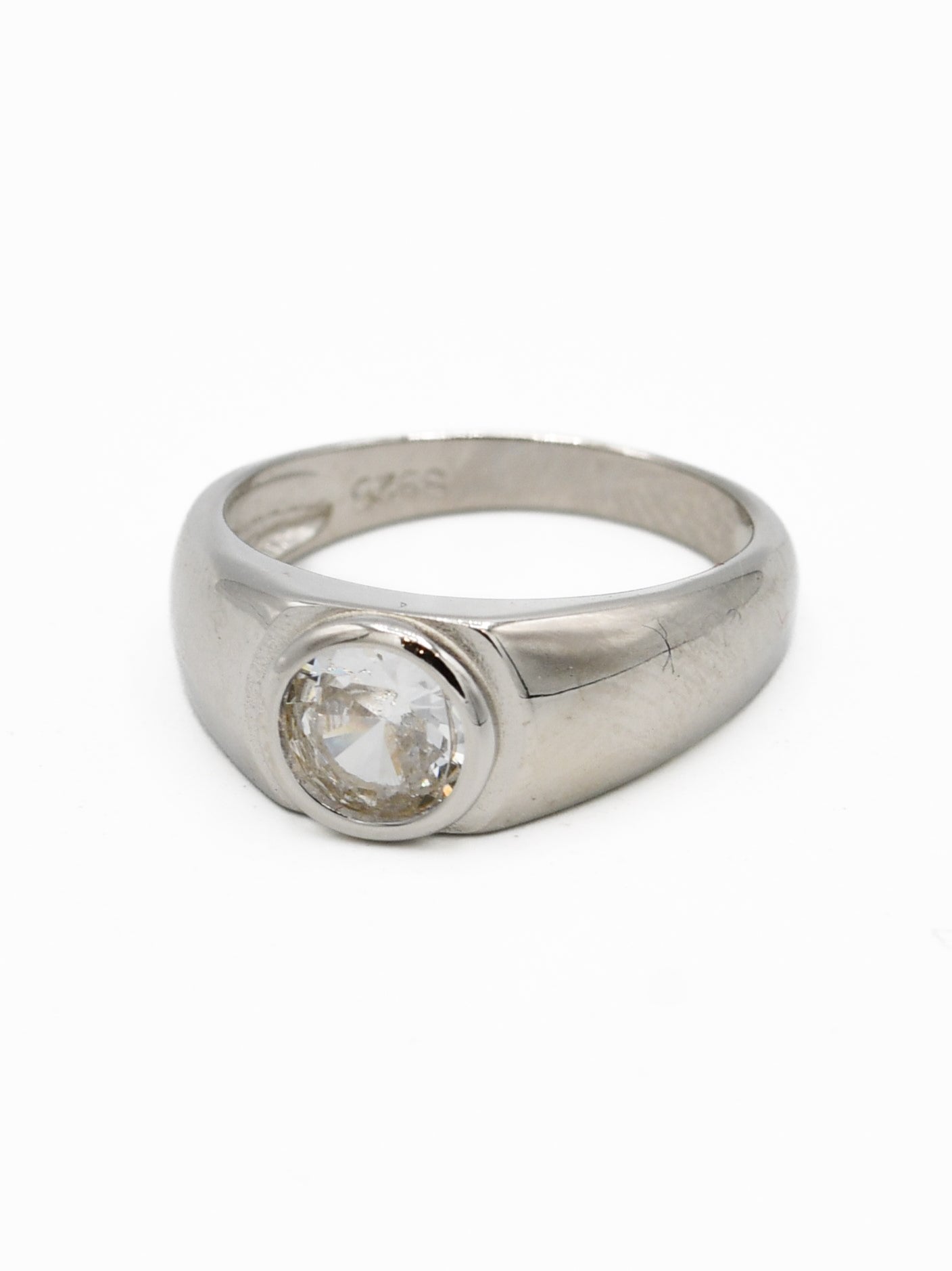 Silver White Stone Baby Ring