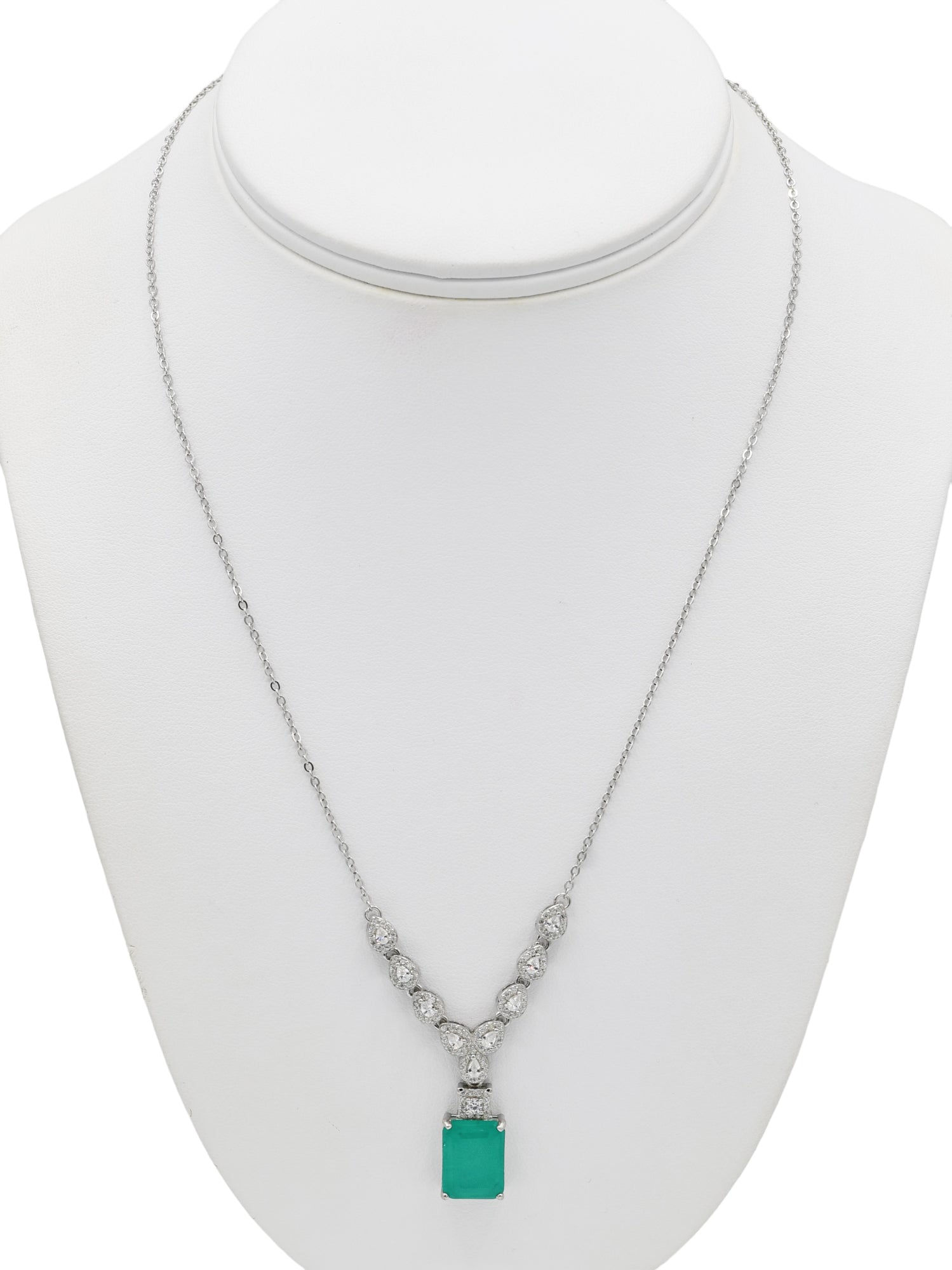 Silver CZ Necklace Set