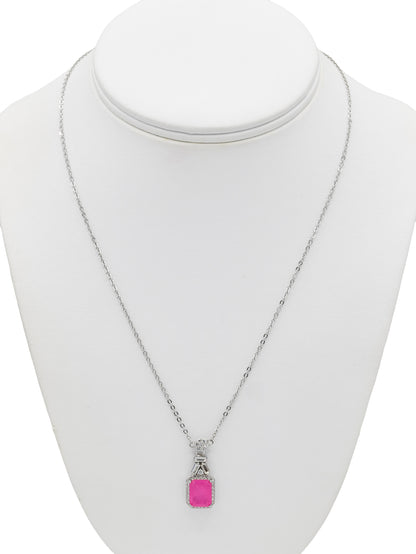 Silver CZ Necklace Set