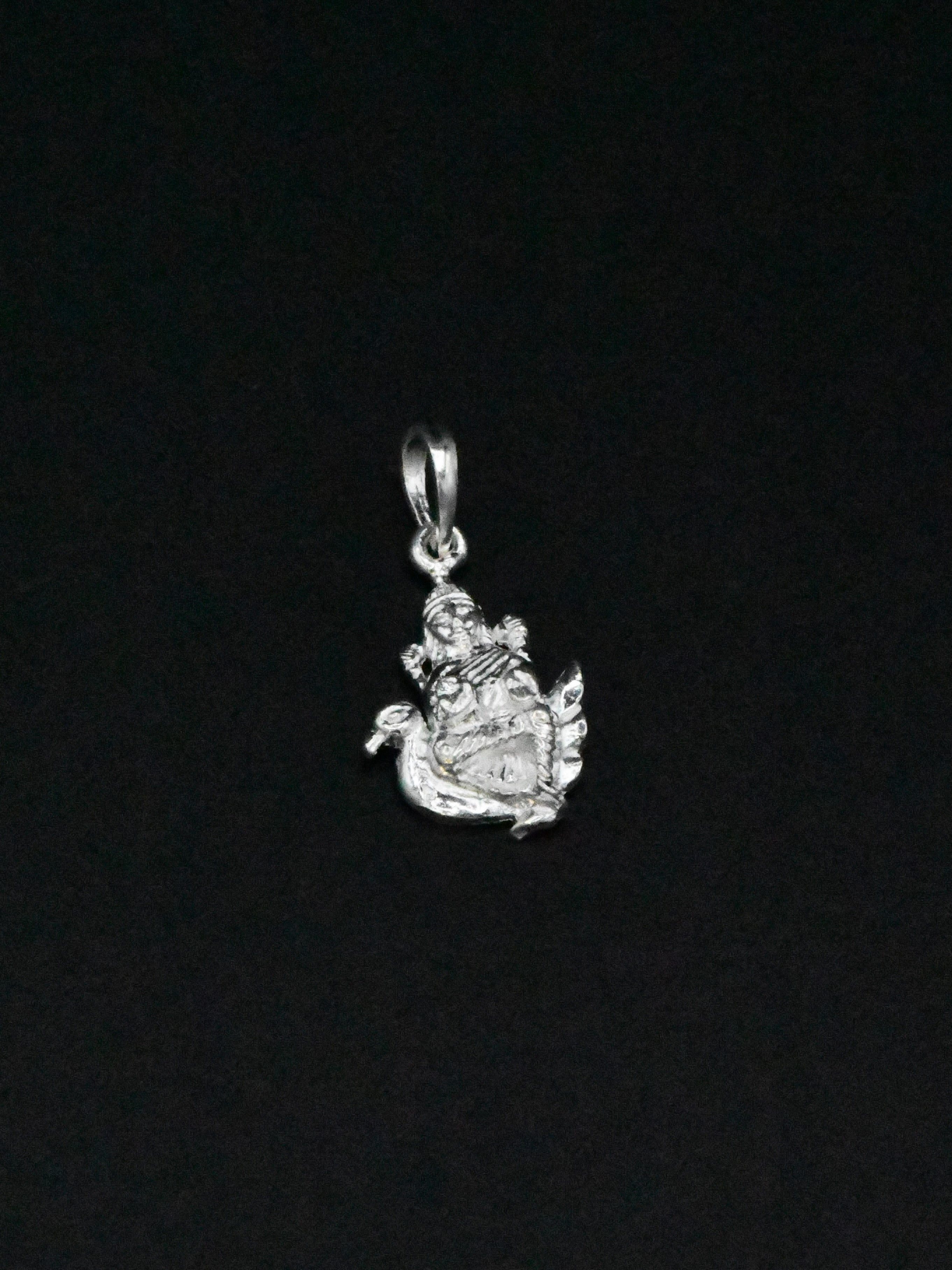 Silver Sarswati Mata Pendant