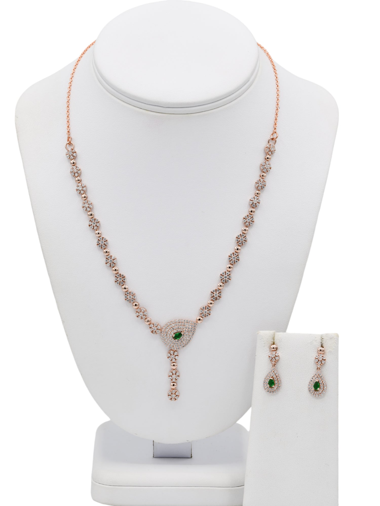 Silver CZ Necklace Set