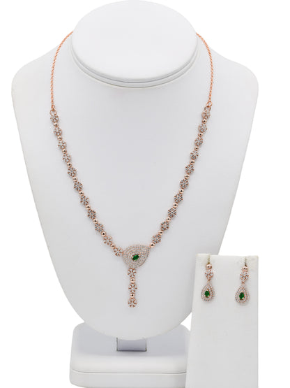 Silver CZ Necklace Set